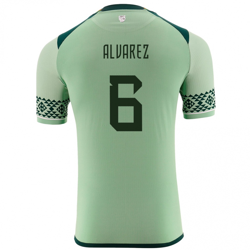 Kids Football Bolivia Eduardo Álvarez #6 Light Green Home Jersey 24-26 T-Shirt Canada