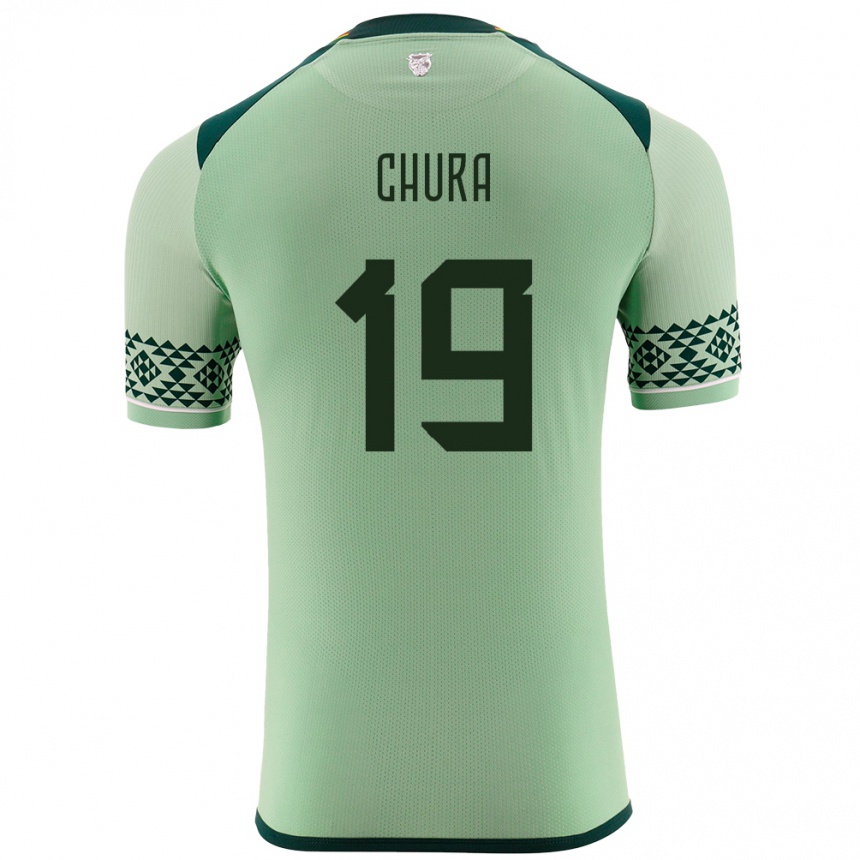 Kids Football Bolivia Jeyson Chura #19 Light Green Home Jersey 24-26 T-Shirt Canada