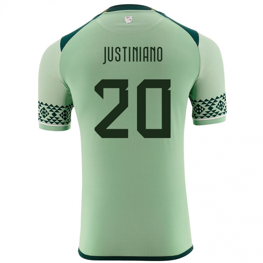 Kids Football Bolivia Leonardo Justiniano #20 Light Green Home Jersey 24-26 T-Shirt Canada