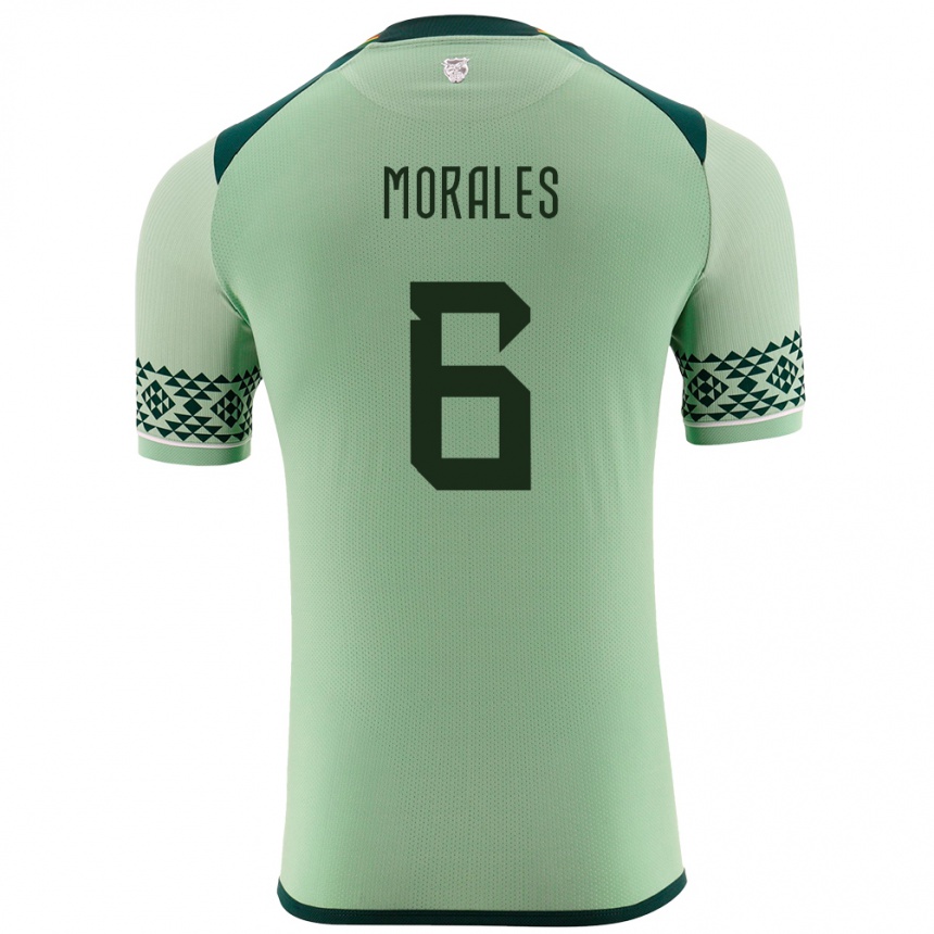 Kids Football Bolivia Efraín Morales #6 Light Green Home Jersey 24-26 T-Shirt Canada