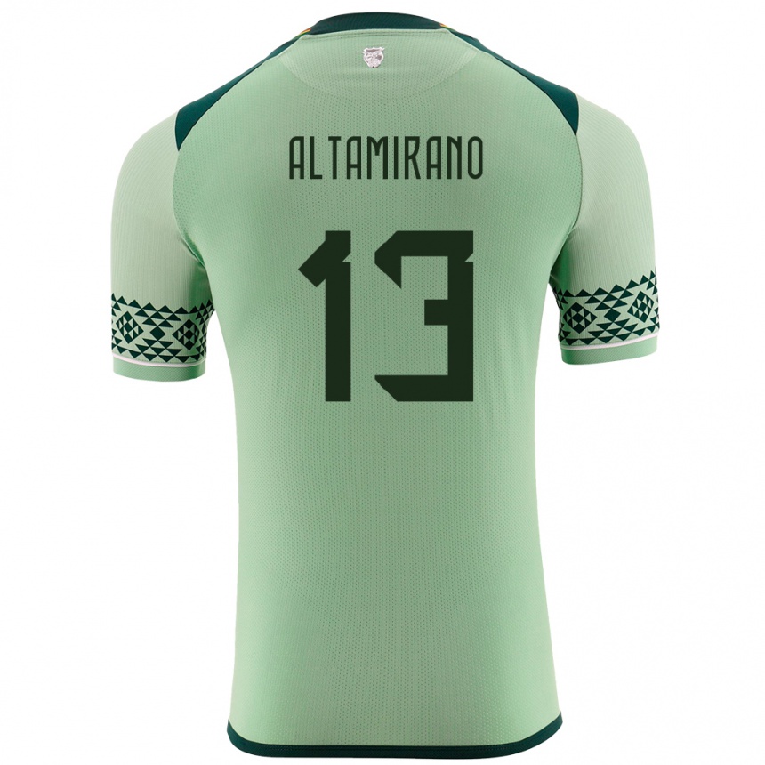 Kids Football Bolivia Sebastian Altamirano #13 Light Green Home Jersey 24-26 T-Shirt Canada