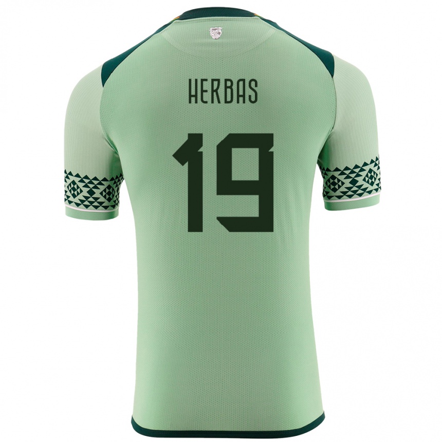 Kids Football Bolivia Alan Herbas #19 Light Green Home Jersey 24-26 T-Shirt Canada