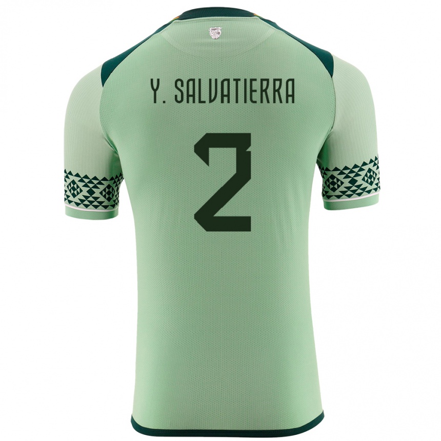 Kids Football Bolivia Yuditaz Jimena Salvatierra #2 Light Green Home Jersey 24-26 T-Shirt Canada