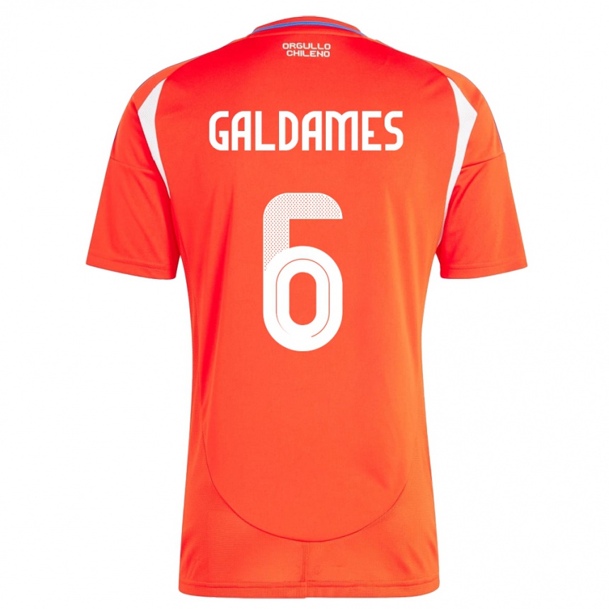 Kids Football Chile Thomas Galdames #6 Red Home Jersey 24-26 T-Shirt Canada