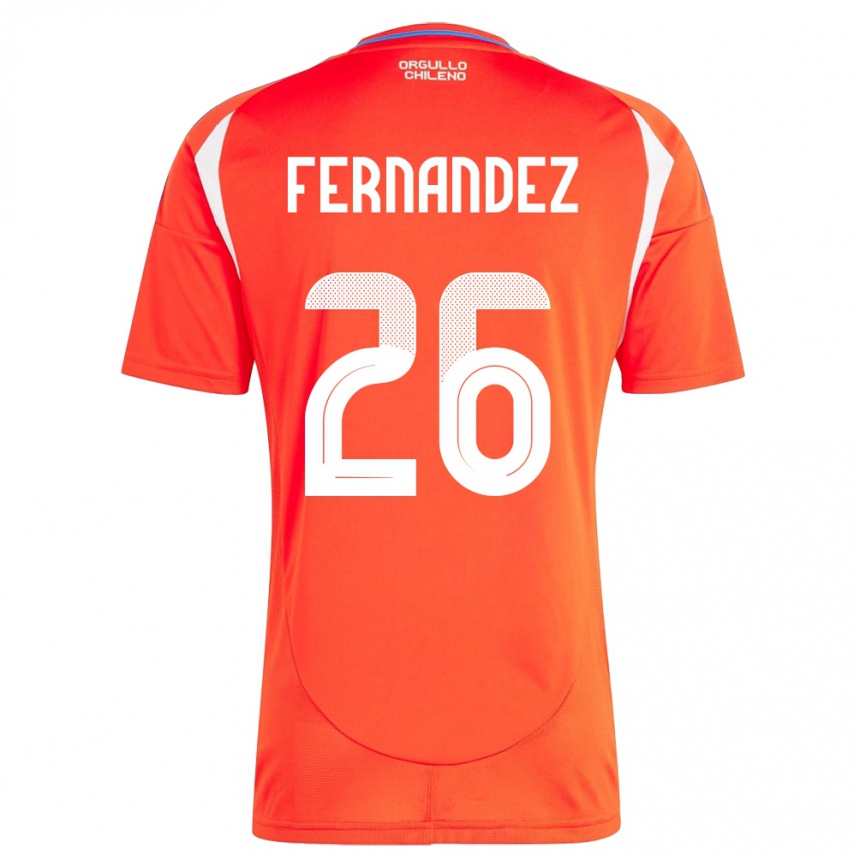 Kids Football Chile Nicolás Fernández #26 Red Home Jersey 24-26 T-Shirt Canada