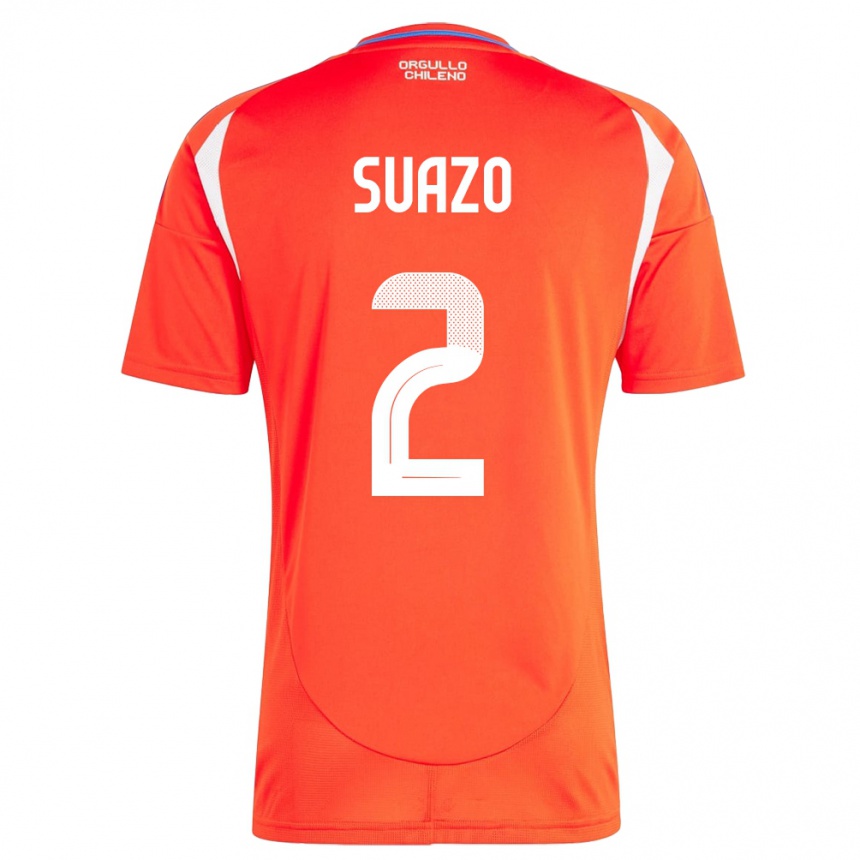 Kids Football Chile Gabriel Suazo #2 Red Home Jersey 24-26 T-Shirt Canada