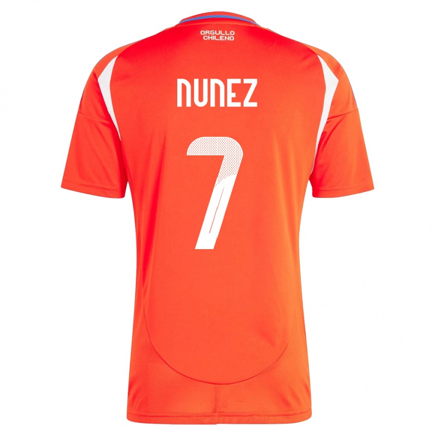 Kids Football Chile Marcelino Núñez #7 Red Home Jersey 24-26 T-Shirt Canada