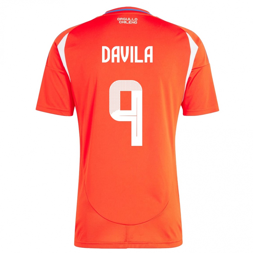 Kids Football Chile Víctor Dávila #9 Red Home Jersey 24-26 T-Shirt Canada