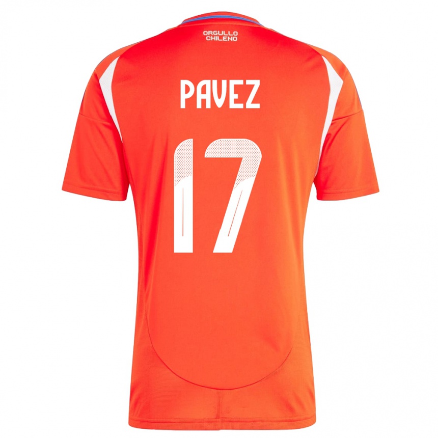 Kids Football Chile Esteban Pavez #17 Red Home Jersey 24-26 T-Shirt Canada