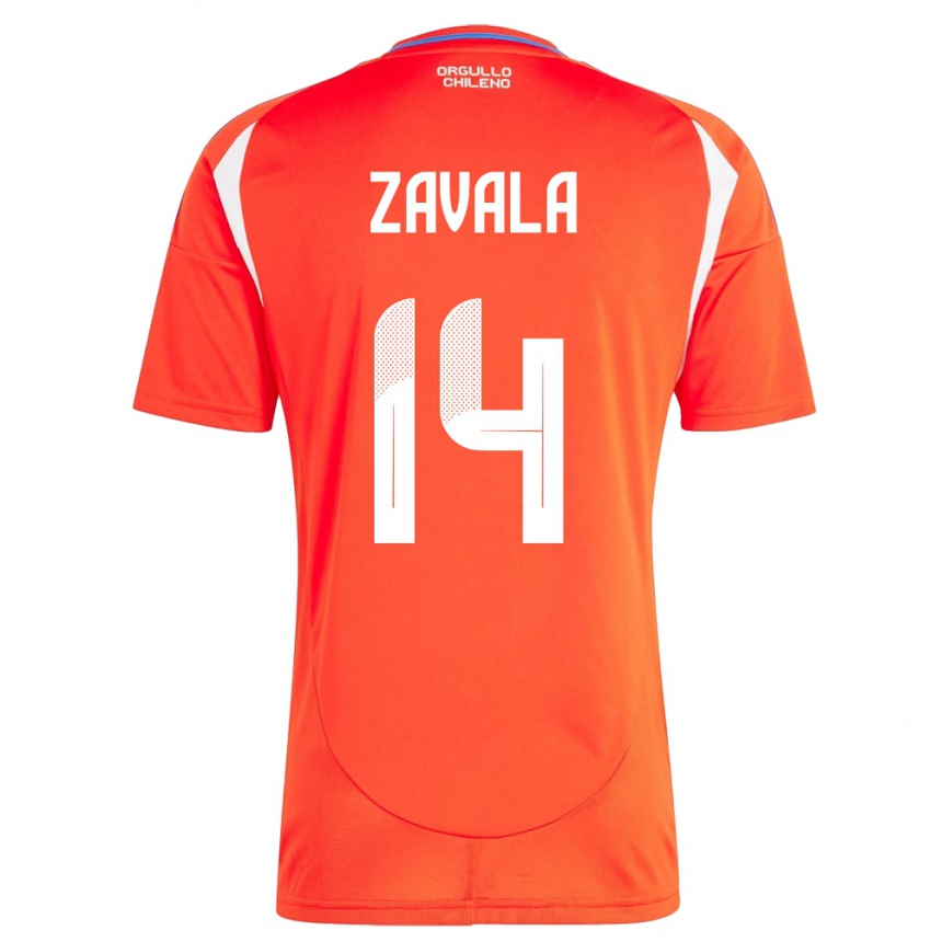 Kids Football Chile Cristián Zavala #14 Red Home Jersey 24-26 T-Shirt Canada