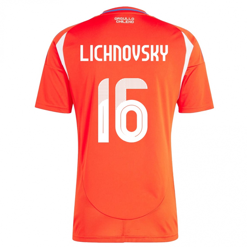 Kids Football Chile Igor Lichnovsky #16 Red Home Jersey 24-26 T-Shirt Canada