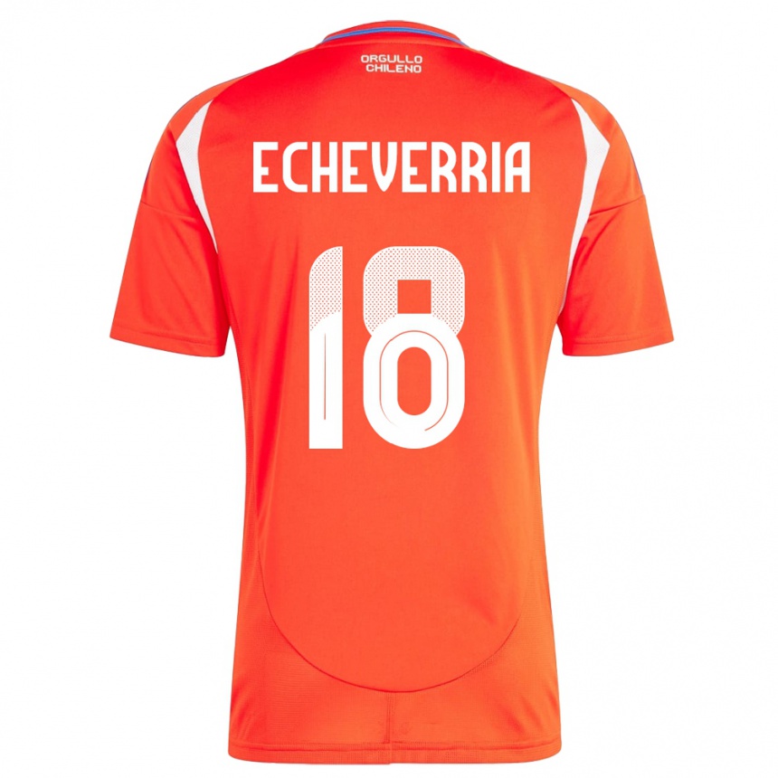 Kids Football Chile Rodrigo Echeverría #18 Red Home Jersey 24-26 T-Shirt Canada