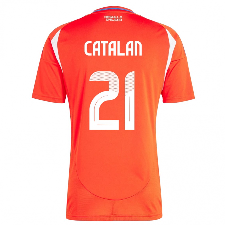 Kids Football Chile Matías Catalán #21 Red Home Jersey 24-26 T-Shirt Canada