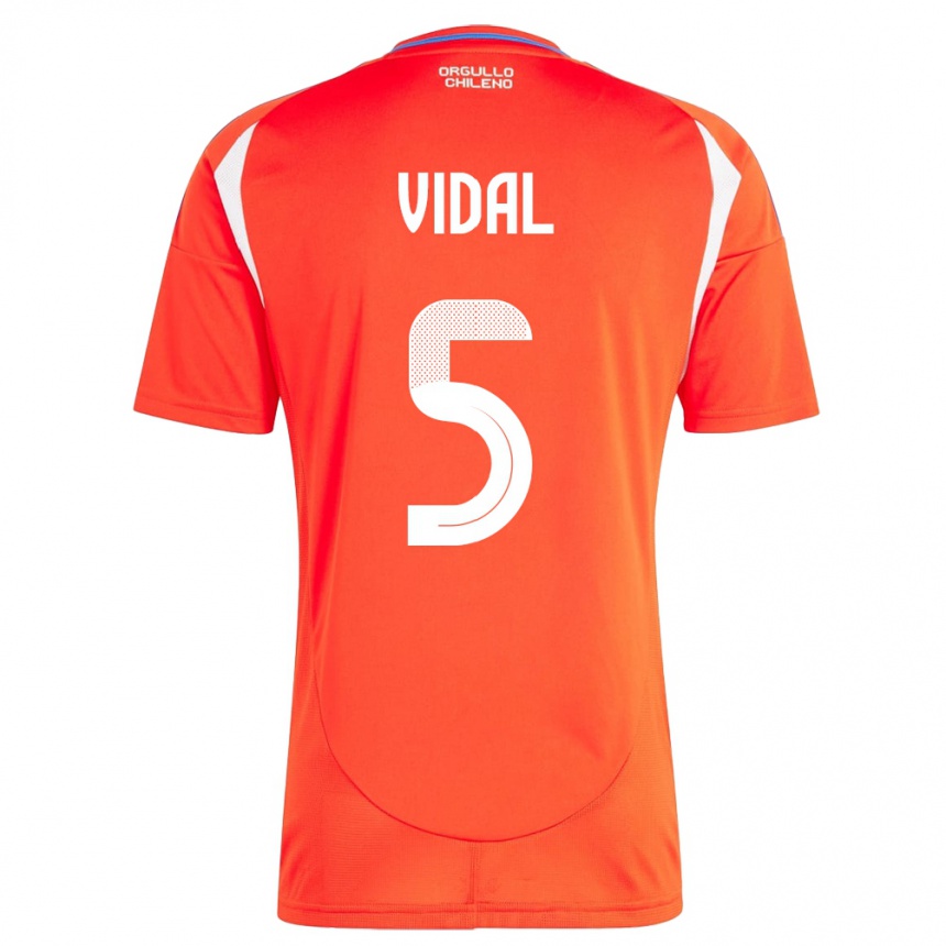 Kids Football Chile Valentín Vidal #5 Red Home Jersey 24-26 T-Shirt Canada