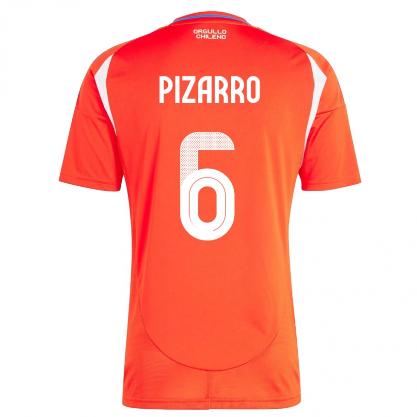 Kids Football Chile Vicente Pizarro #6 Red Home Jersey 24-26 T-Shirt Canada