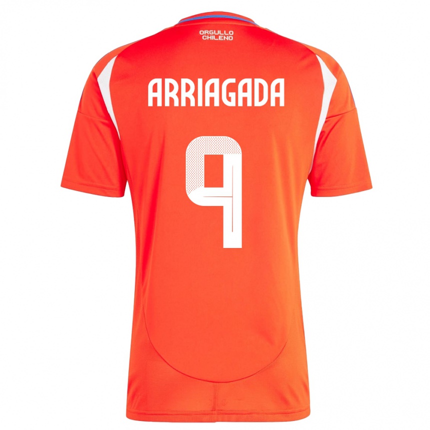 Kids Football Chile Luciano Arriagada #9 Red Home Jersey 24-26 T-Shirt Canada