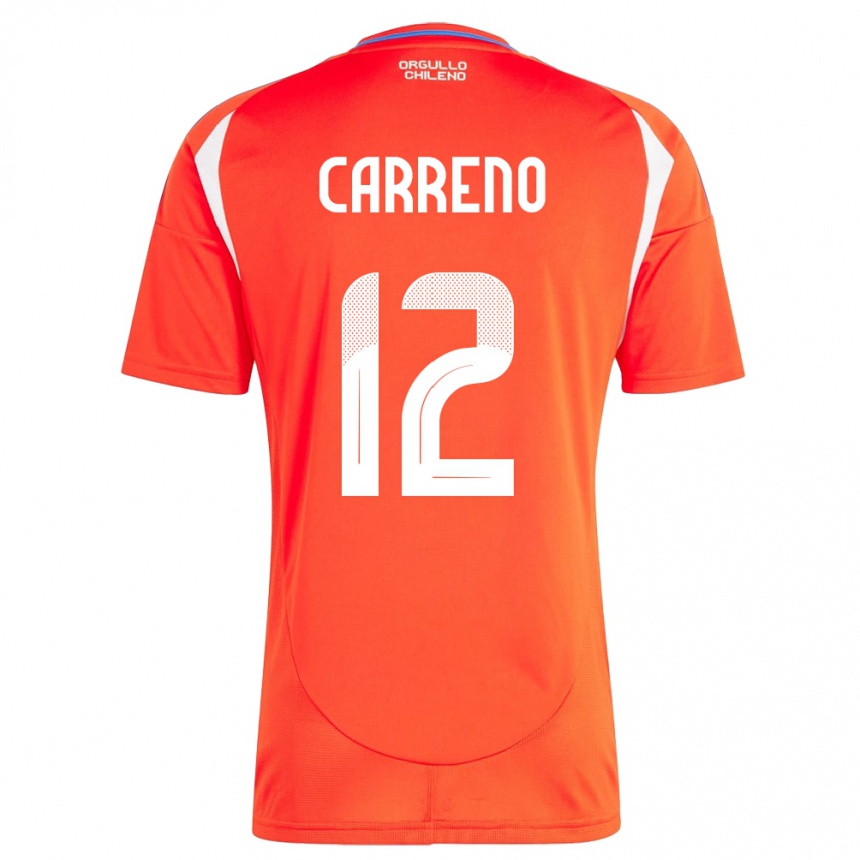 Kids Football Chile Diego Carreño #12 Red Home Jersey 24-26 T-Shirt Canada