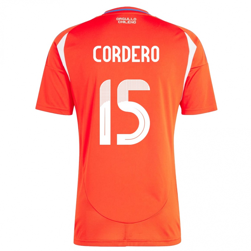 Kids Football Chile Renato Cordero #15 Red Home Jersey 24-26 T-Shirt Canada