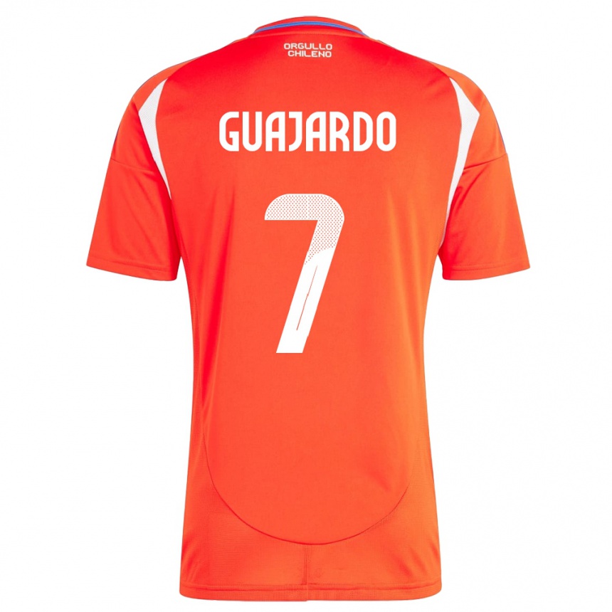 Kids Football Chile Paolo Guajardo #7 Red Home Jersey 24-26 T-Shirt Canada