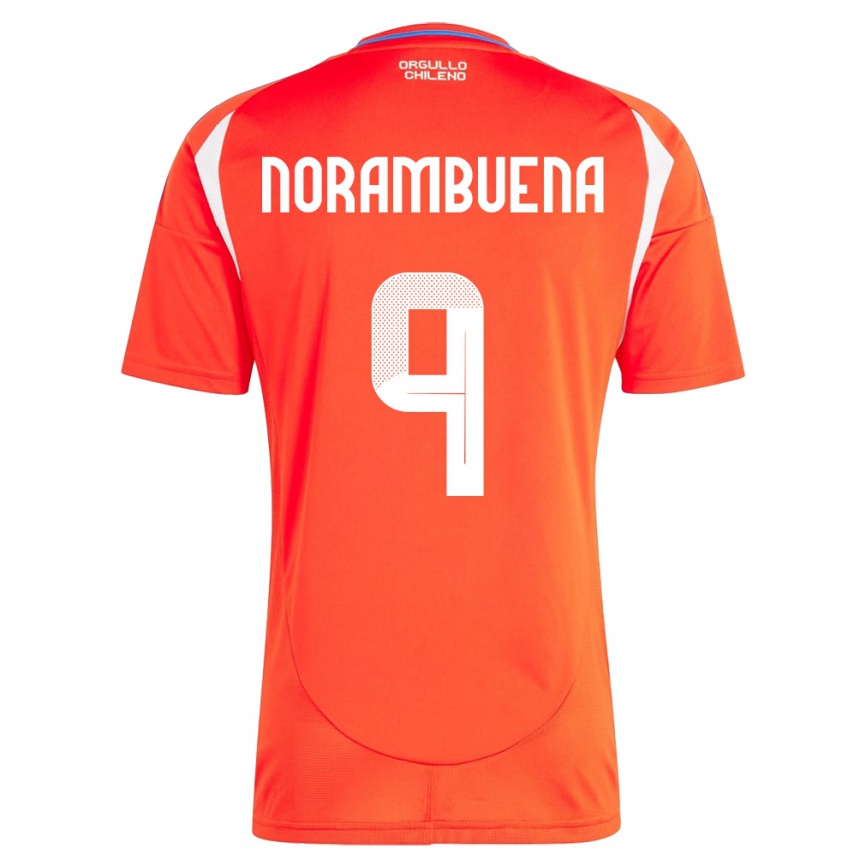 Kids Football Chile Gabriel Norambuena #9 Red Home Jersey 24-26 T-Shirt Canada