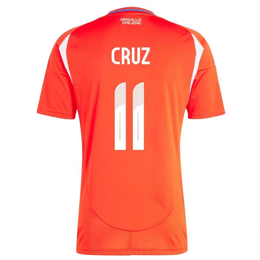 Kids Football Chile Joan Cruz #11 Red Home Jersey 24-26 T-Shirt Canada