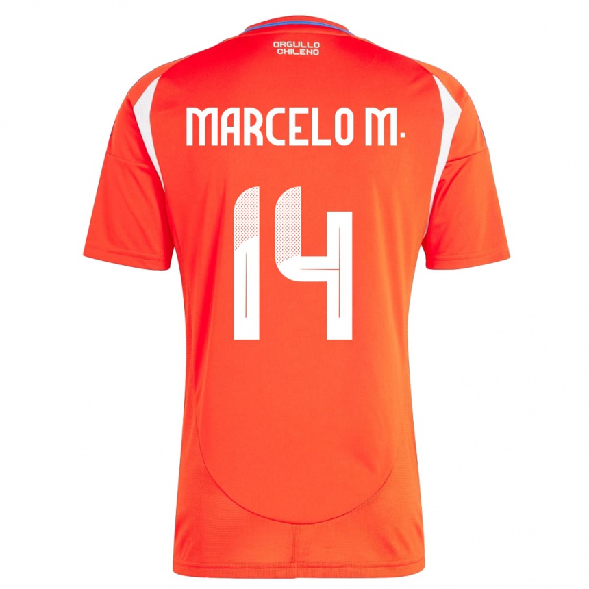 Kids Football Chile Marcelo Morales #14 Red Home Jersey 24-26 T-Shirt Canada