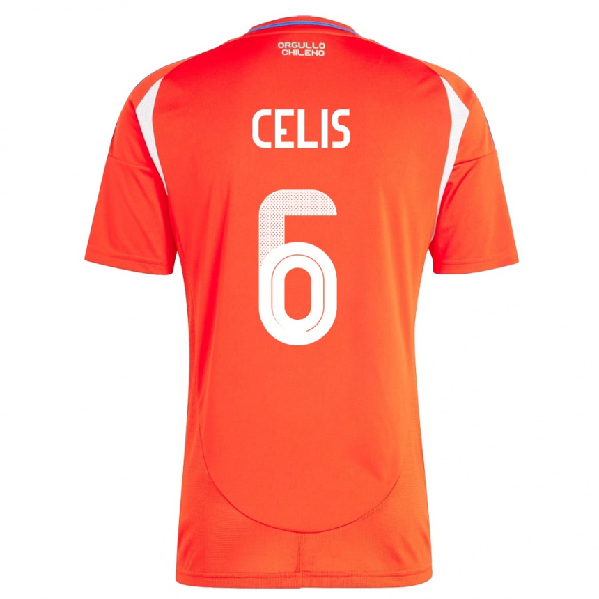 Kids Football Chile Milovan Celis #6 Red Home Jersey 24-26 T-Shirt Canada