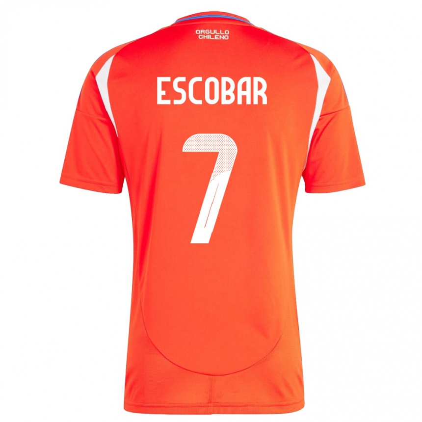 Kids Football Chile Bastián Escobar #7 Red Home Jersey 24-26 T-Shirt Canada