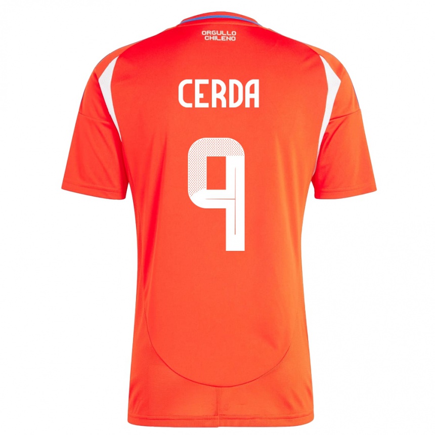 Kids Football Chile Axel Cerda #9 Red Home Jersey 24-26 T-Shirt Canada