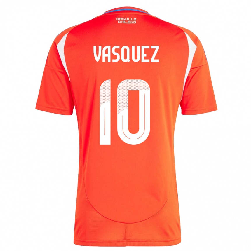 Kids Football Chile Ignacio Vásquez #10 Red Home Jersey 24-26 T-Shirt Canada