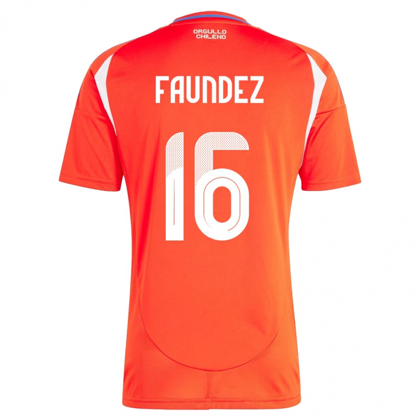 Kids Football Chile Felipe Faúndez #16 Red Home Jersey 24-26 T-Shirt Canada