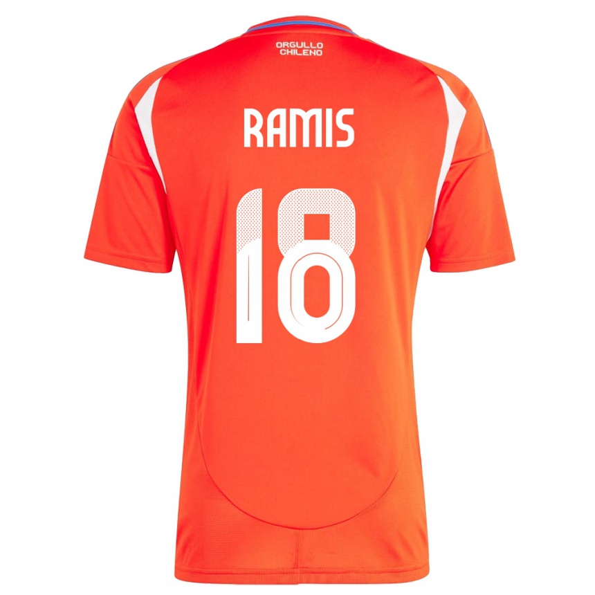 Kids Football Chile Oliver Ramis #18 Red Home Jersey 24-26 T-Shirt Canada