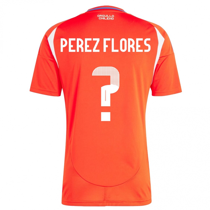 Kids Football Chile Benjamín Pérez Flores #0 Red Home Jersey 24-26 T-Shirt Canada