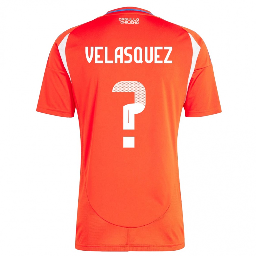 Kids Football Chile Milovan Velásquez #0 Red Home Jersey 24-26 T-Shirt Canada