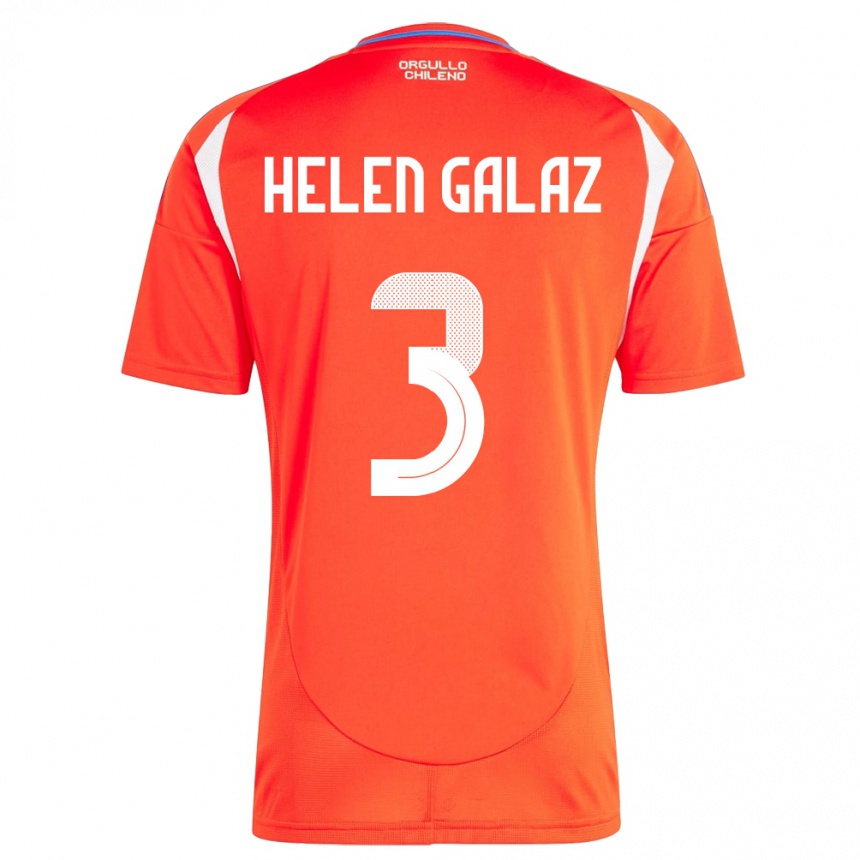 Kids Football Chile Su Helen Galaz #3 Red Home Jersey 24-26 T-Shirt Canada