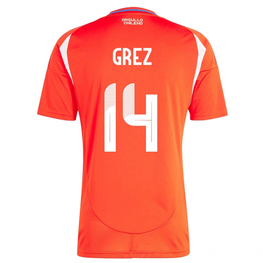 Kids Football Chile Javiera Grez #14 Red Home Jersey 24-26 T-Shirt Canada