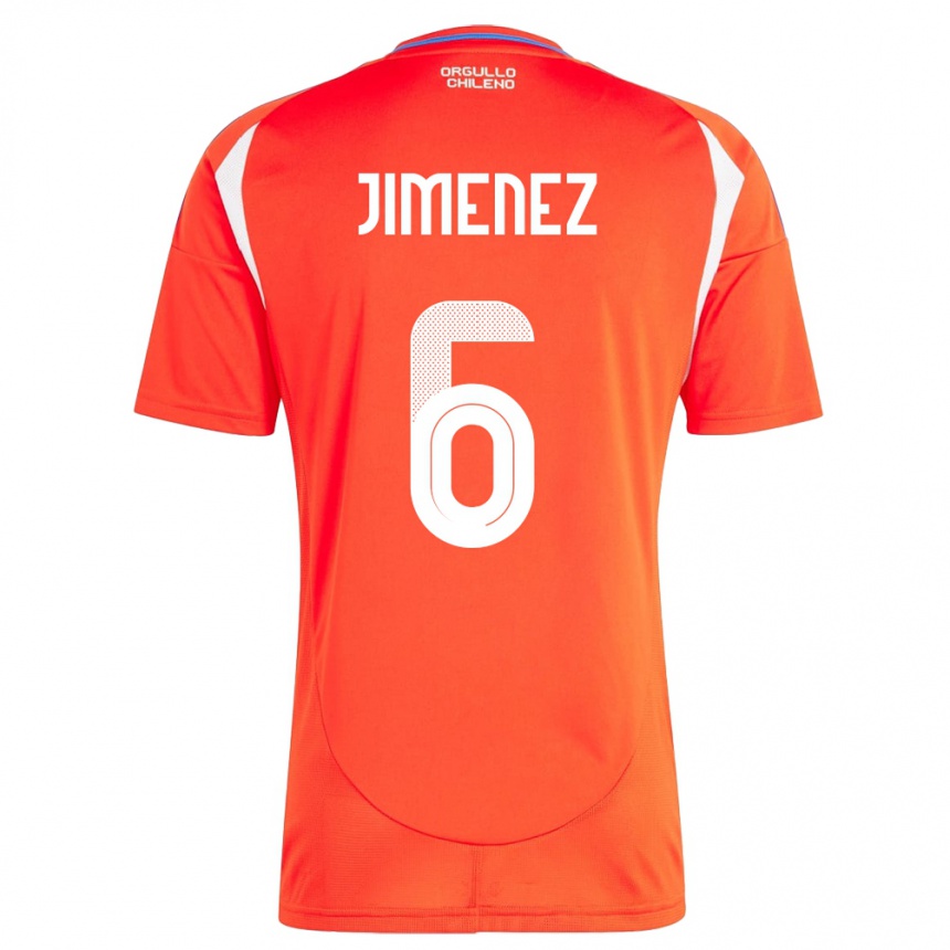 Kids Football Chile Yastin Jiménez #6 Red Home Jersey 24-26 T-Shirt Canada