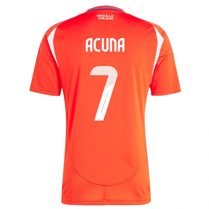 Kids Football Chile Yenny Acuña #7 Red Home Jersey 24-26 T-Shirt Canada