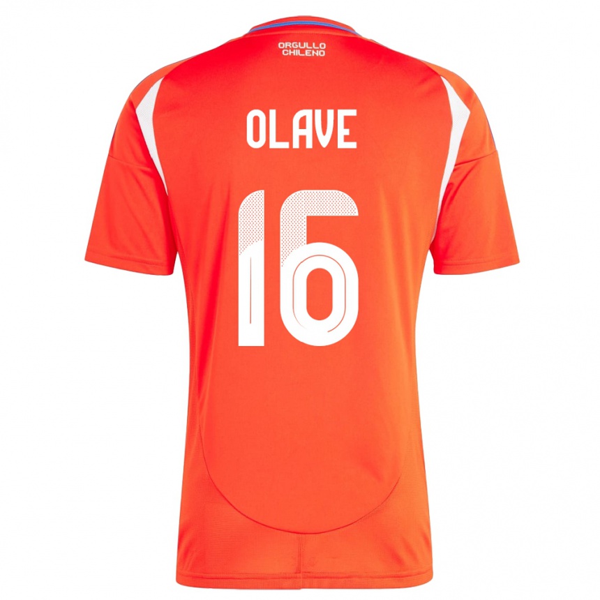 Kids Football Chile Isidora Olave #16 Red Home Jersey 24-26 T-Shirt Canada