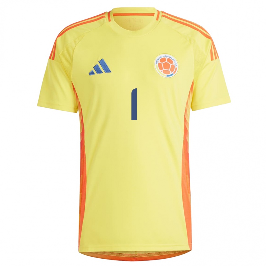 Kids Football Colombia David Ospina #1 Yellow Home Jersey 24-26 T-Shirt Canada