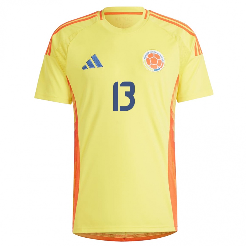 Kids Football Colombia Ana María Guzmán #13 Yellow Home Jersey 24-26 T-Shirt Canada