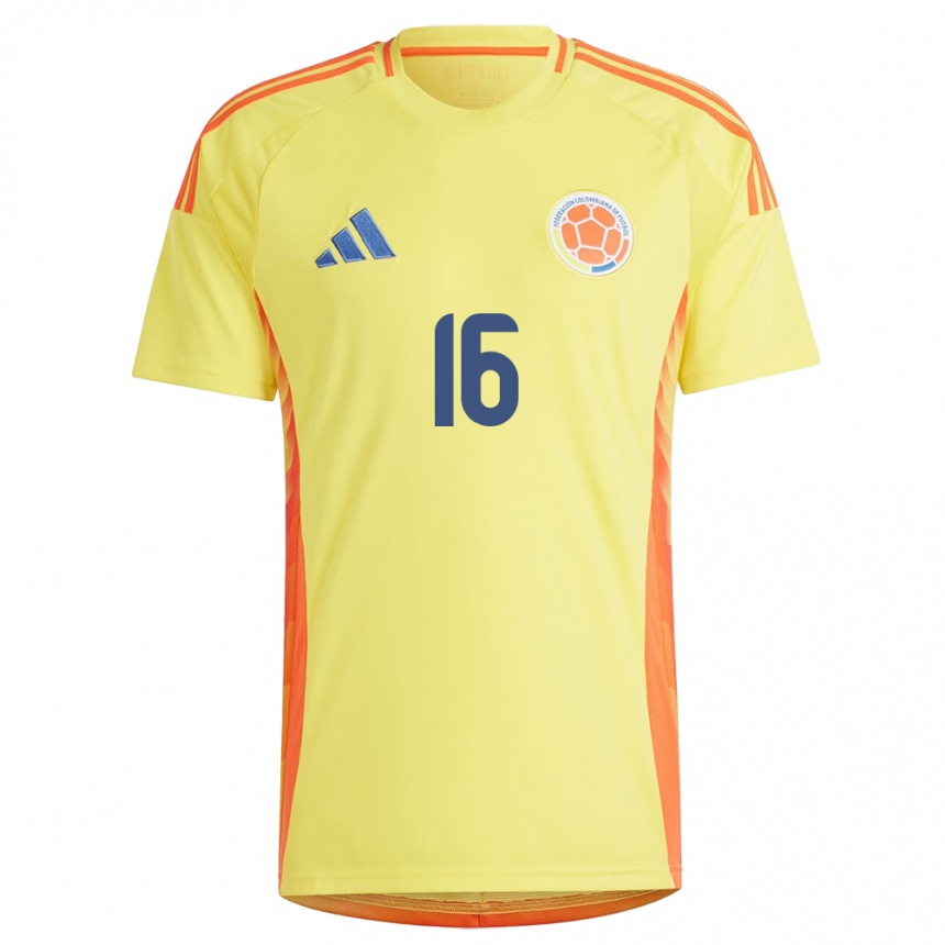 Kids Football Colombia Sofía García #16 Yellow Home Jersey 24-26 T-Shirt Canada