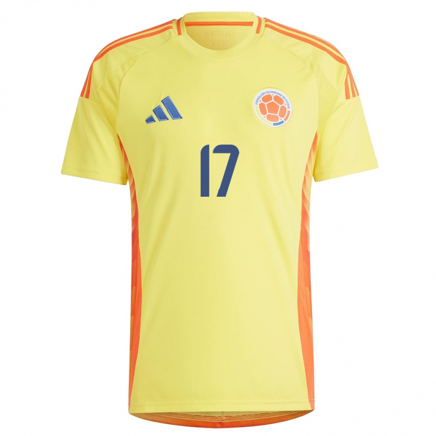 Kids Football Colombia Johan Mojica #17 Yellow Home Jersey 24-26 T-Shirt Canada