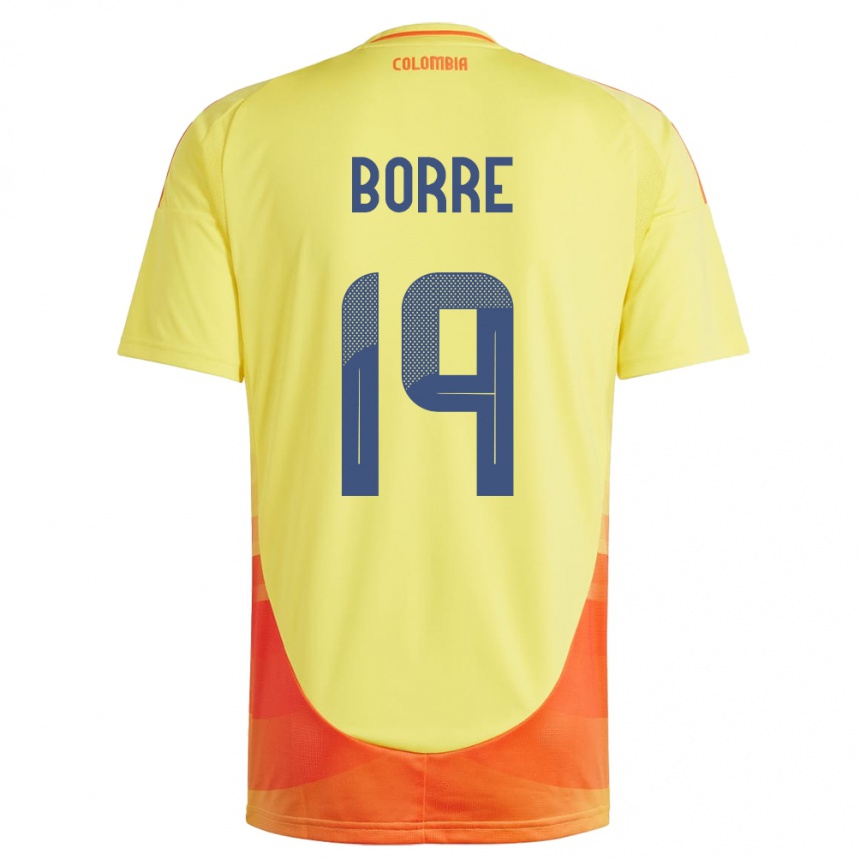 Kids Football Colombia Rafael Borré #19 Yellow Home Jersey 24-26 T-Shirt Canada