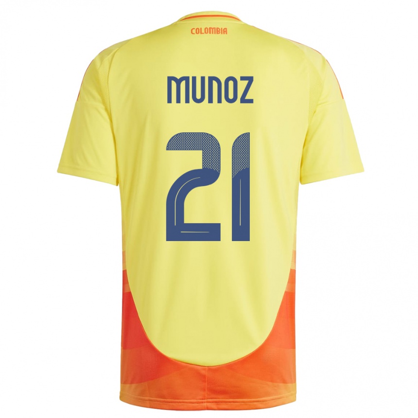 Kids Football Colombia Daniel Muñoz #21 Yellow Home Jersey 24-26 T-Shirt Canada