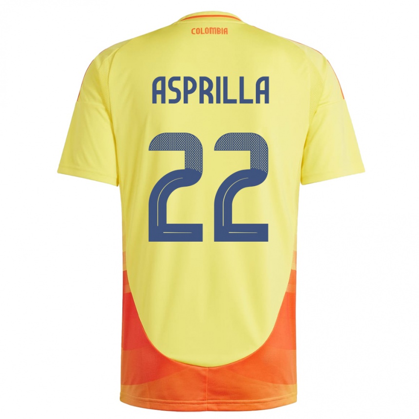 Kids Football Colombia Yáser Asprilla #22 Yellow Home Jersey 24-26 T-Shirt Canada