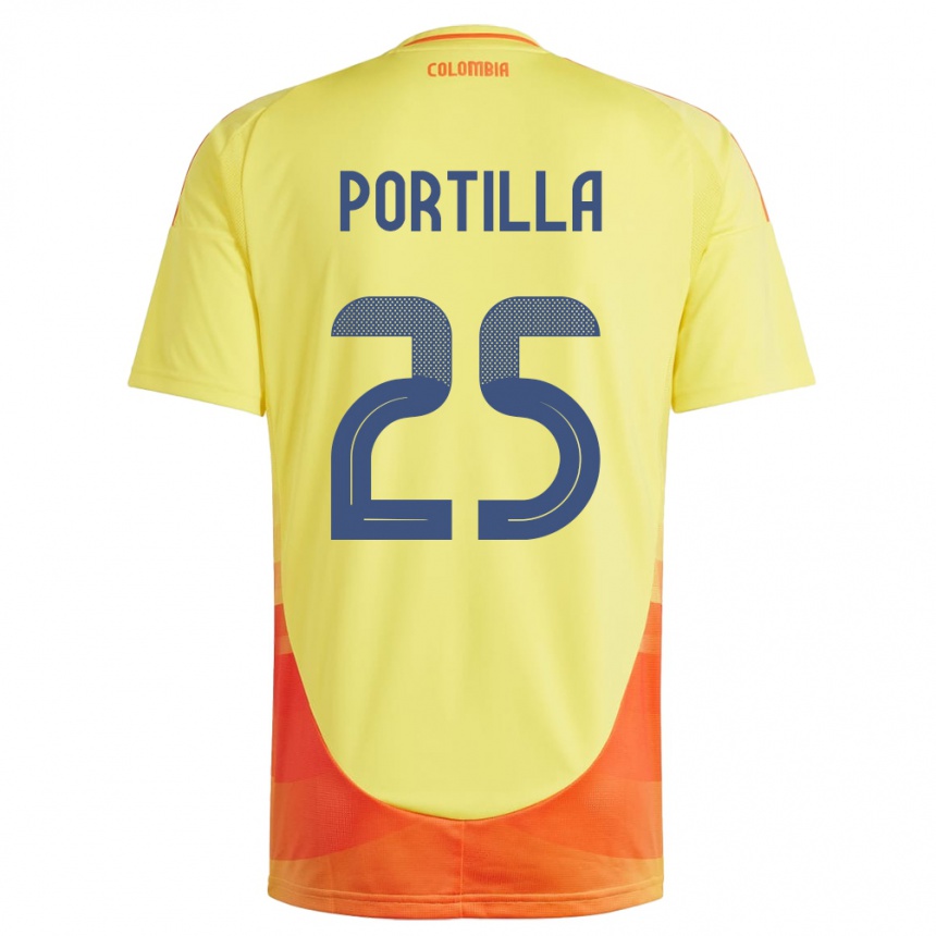 Kids Football Colombia Juan Portilla #25 Yellow Home Jersey 24-26 T-Shirt Canada