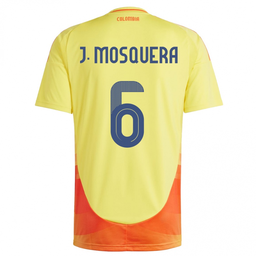 Kids Football Colombia Juan Mosquera #6 Yellow Home Jersey 24-26 T-Shirt Canada