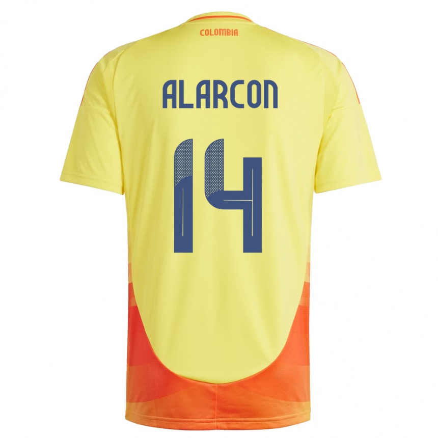 Kids Football Colombia Andrés Alarcón #14 Yellow Home Jersey 24-26 T-Shirt Canada