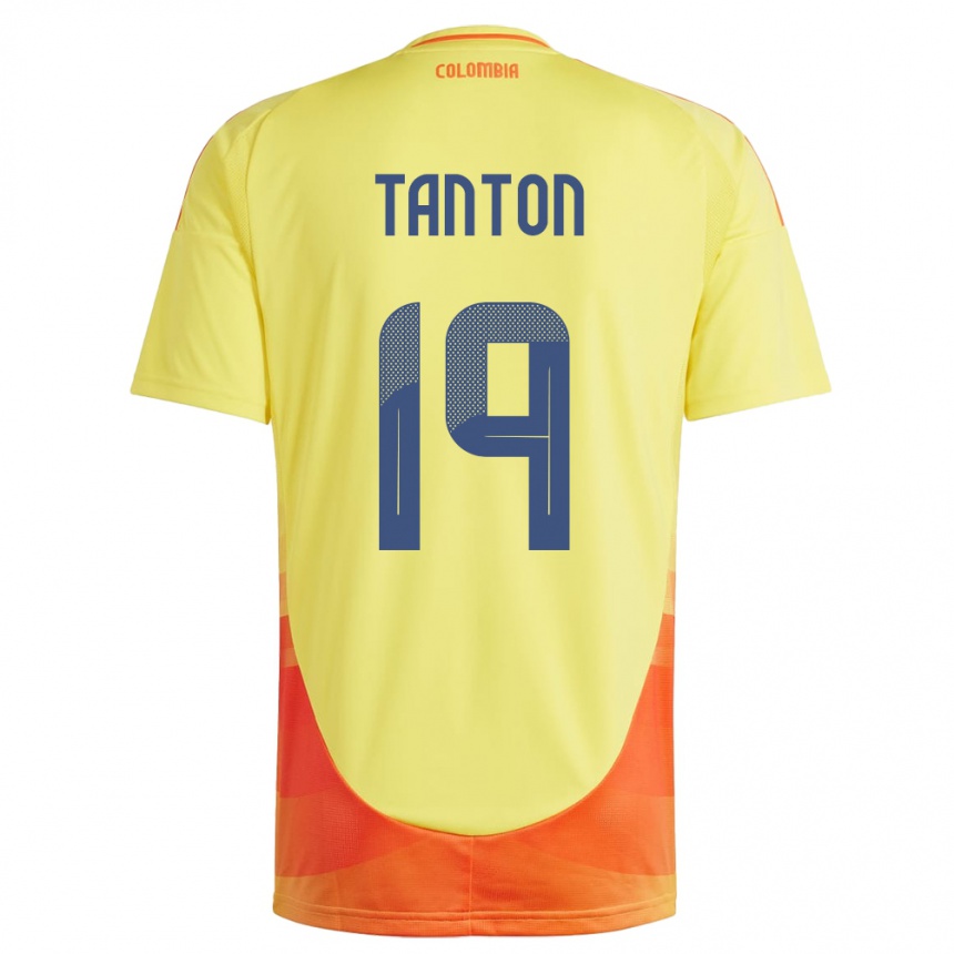 Kids Football Colombia Devan Tanton #19 Yellow Home Jersey 24-26 T-Shirt Canada